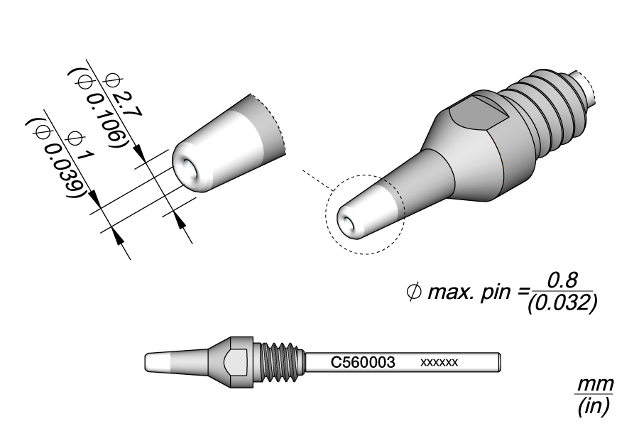 C560003 - Through-hole Desoldering Tip Ø 1